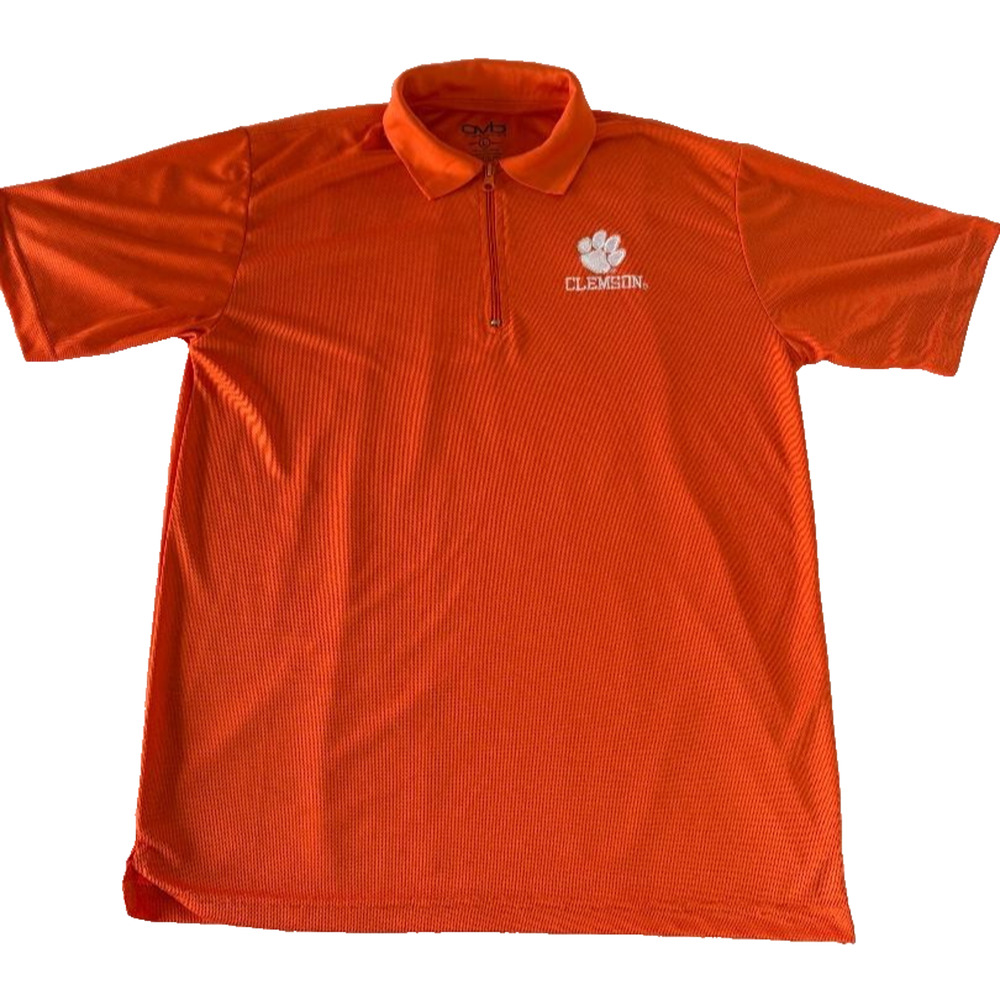 Clemson Tigers 1/4 Zip Pullover Mens Large OVB Orange Short Sleeve GUC
